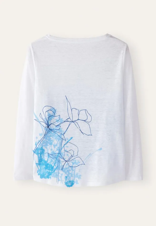 Women Printed Jersey Top Ocean White Poetry Fashion TShirt and Tops