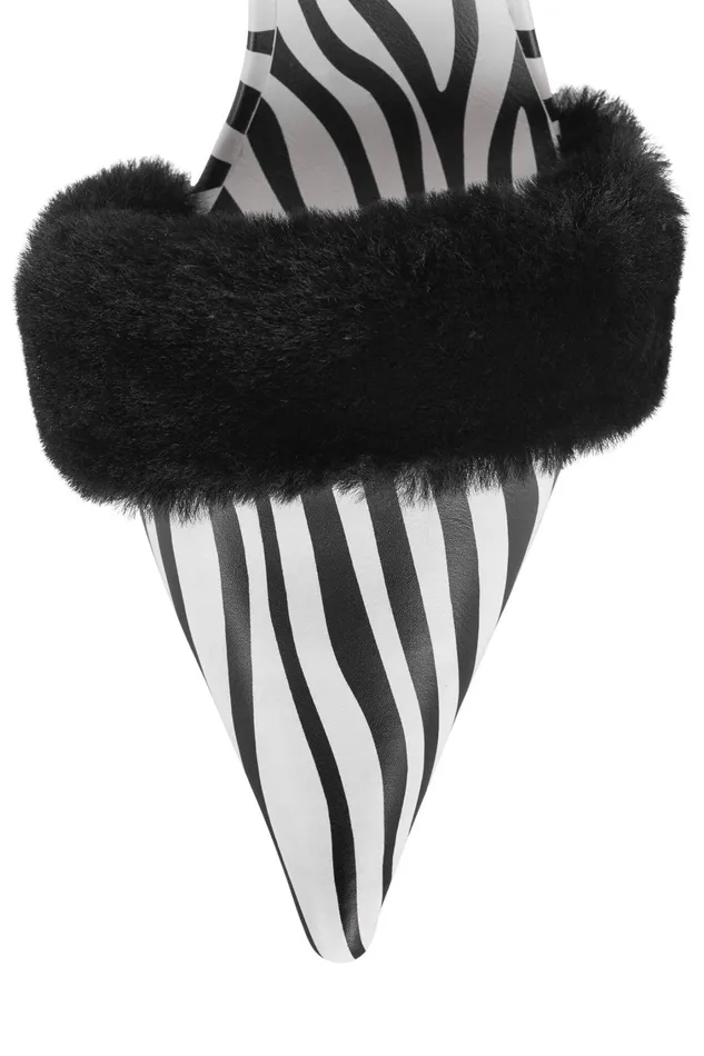 Women Pump Jeffrey Campbell TASTEFUL Black White Zebra