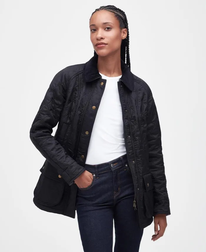 Women Quilted Jackets Barbour Beadnell Polarquilt Jacket Blackblack