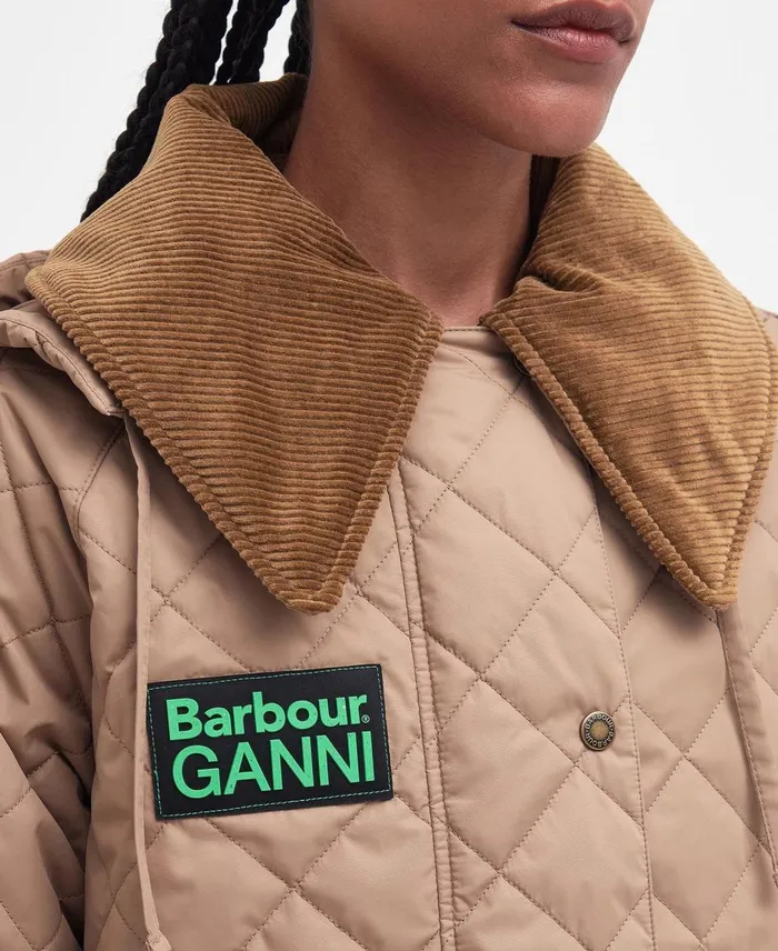 Women Quilted Jackets Barbour X GANNI Burghley Quilted Jacket Honeylight Trenchclassic Women Quilted Jackets Barbour X GANNI Burghley Quilted Jacket Honeylight Trenchclassic