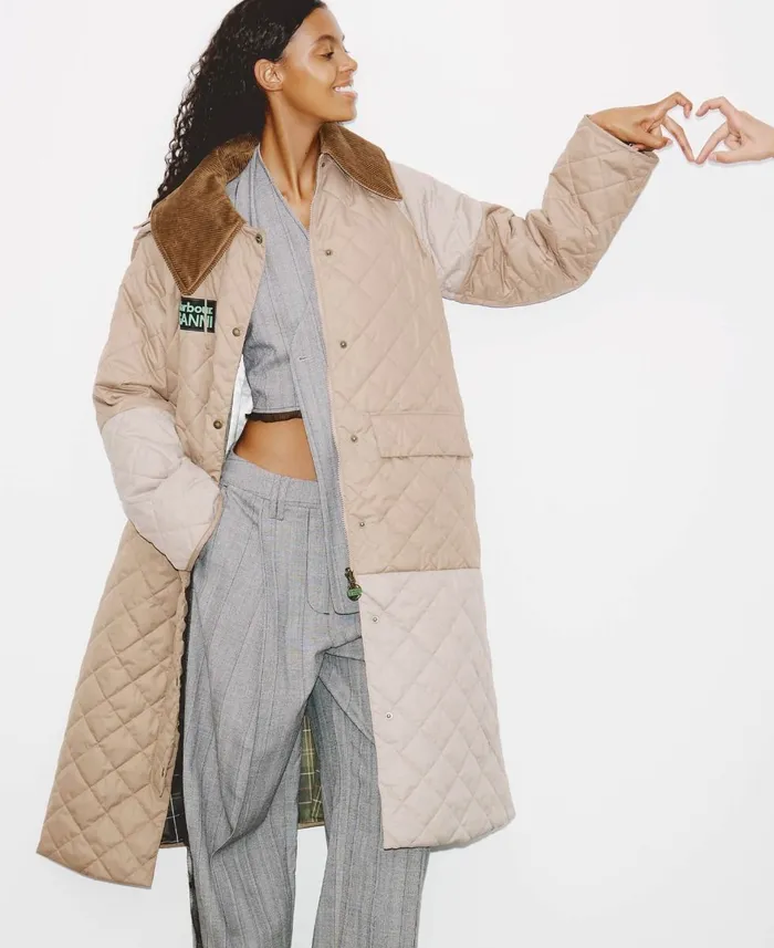 Women Quilted Jackets Barbour X GANNI Burghley Quilted Jacket Honeylight Trenchclassic Women Quilted Jackets Barbour X GANNI Burghley Quilted Jacket Honeylight Trenchclassic