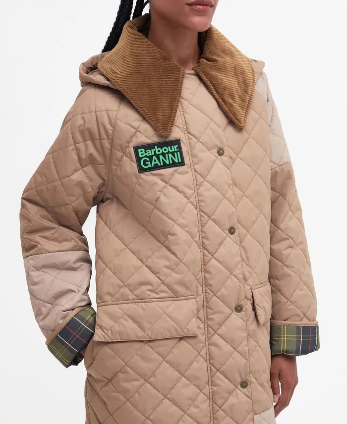 Women Quilted Jackets Barbour X GANNI Burghley Quilted Jacket Honeylight Trenchclassic Women Quilted Jackets Barbour X GANNI Burghley Quilted Jacket Honeylight Trenchclassic