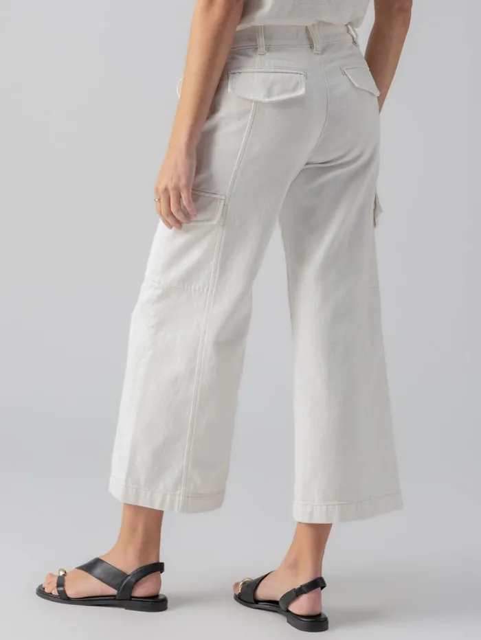 Women Rebel Wide Leg Standard Rise Crop Pant Powdered Sugar Sanctuary Clothing Denim