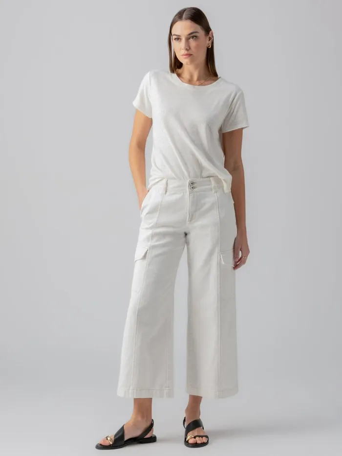 Women Rebel Wide Leg Standard Rise Crop Pant Powdered Sugar Sanctuary Clothing Denim
