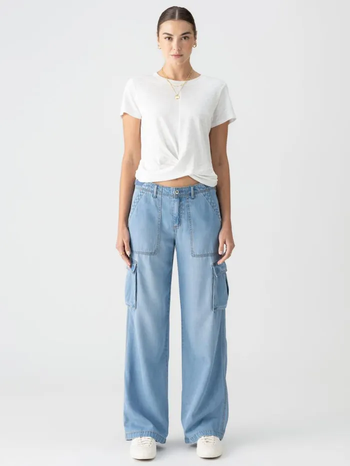 Women Reissue Cargo Standard Rise Pant Sun Drenched Sanctuary Clothing Denim