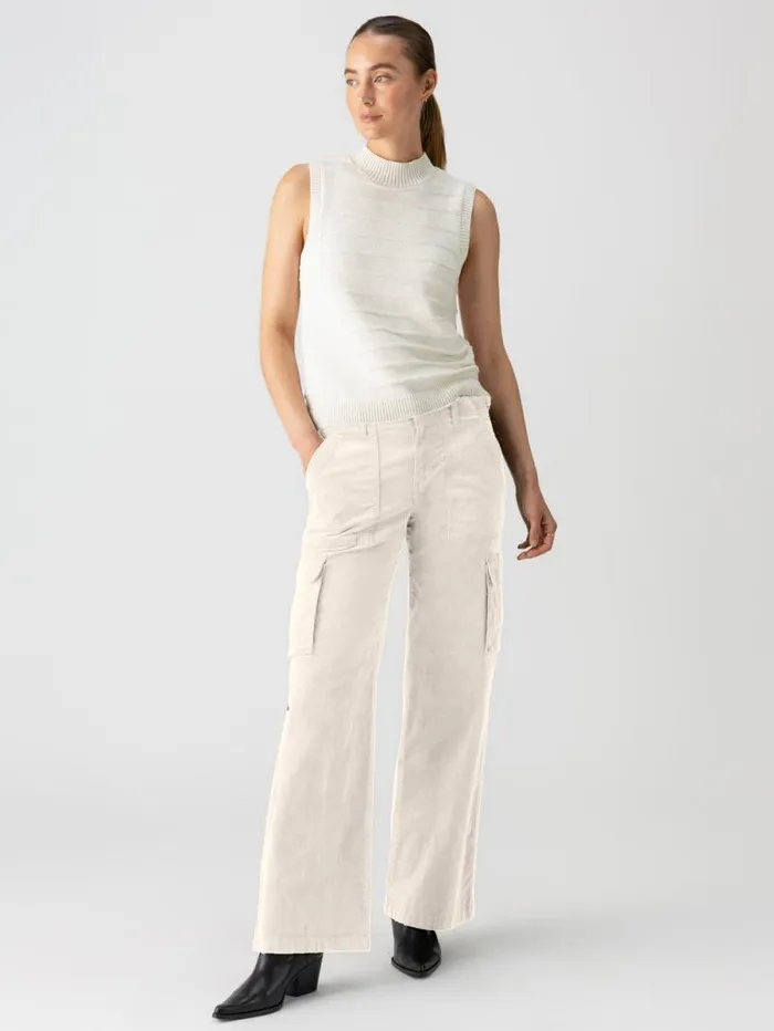 Women Reissue Corduroy Cargo Standard Rise Pant Toasted Almond Sanctuary Clothing Pants