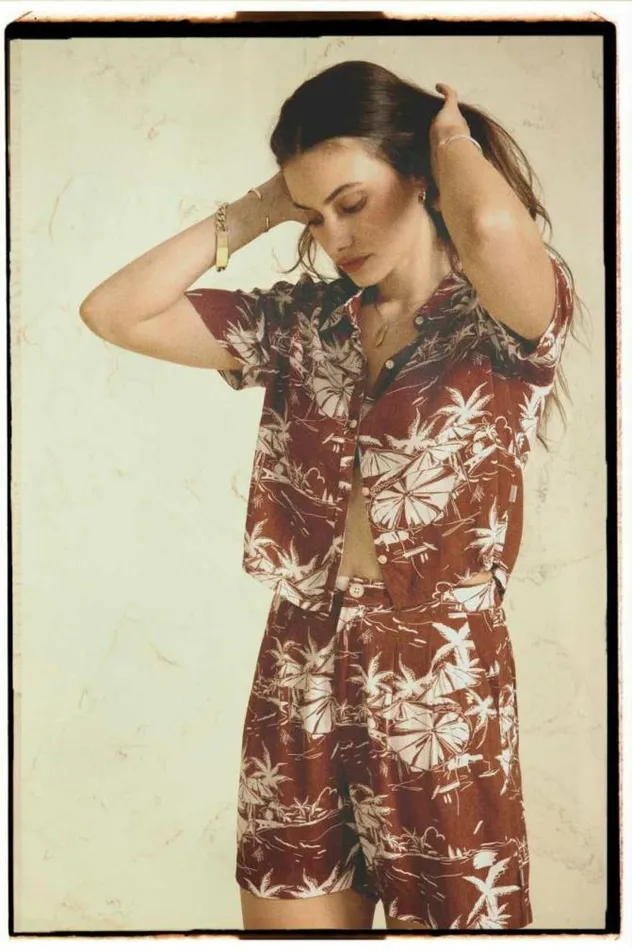 Women Riviera SS Woven Shirt Sepia Brixton Flannels and Buttonups