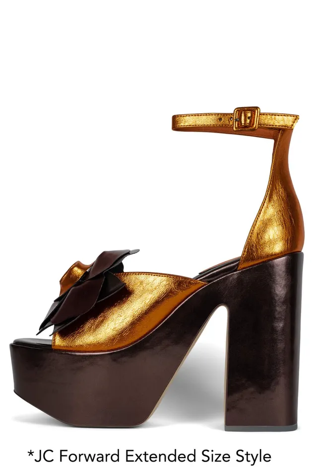 Women Sandal Jeffrey Campbell FATALE Brown Orange Met Combo