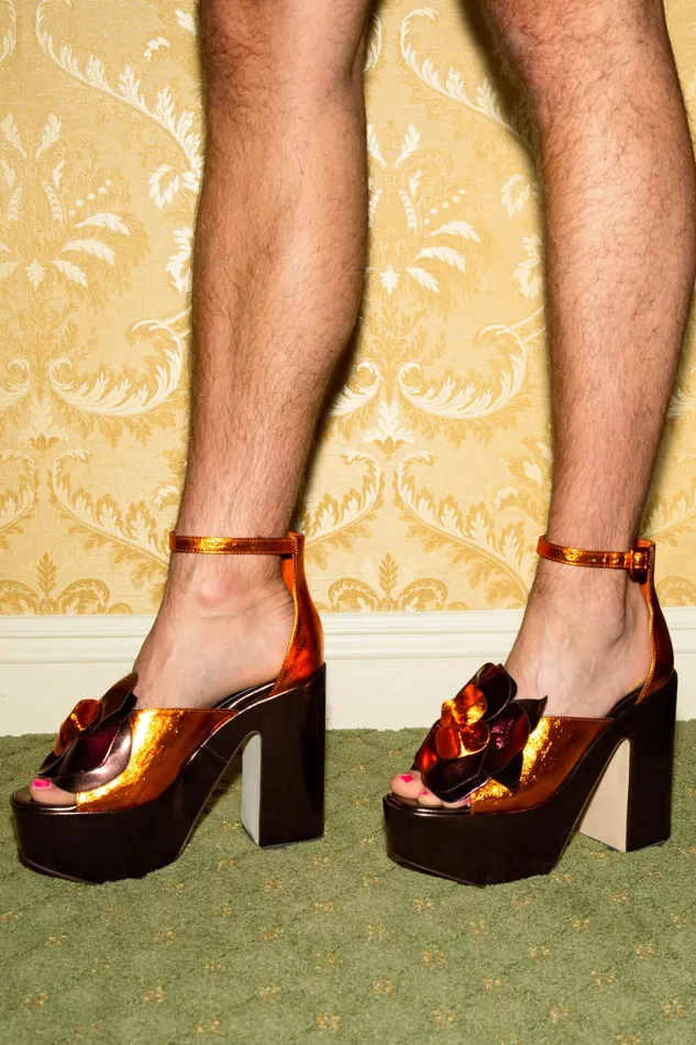Women Sandal Jeffrey Campbell FATALE Brown Orange Met Combo