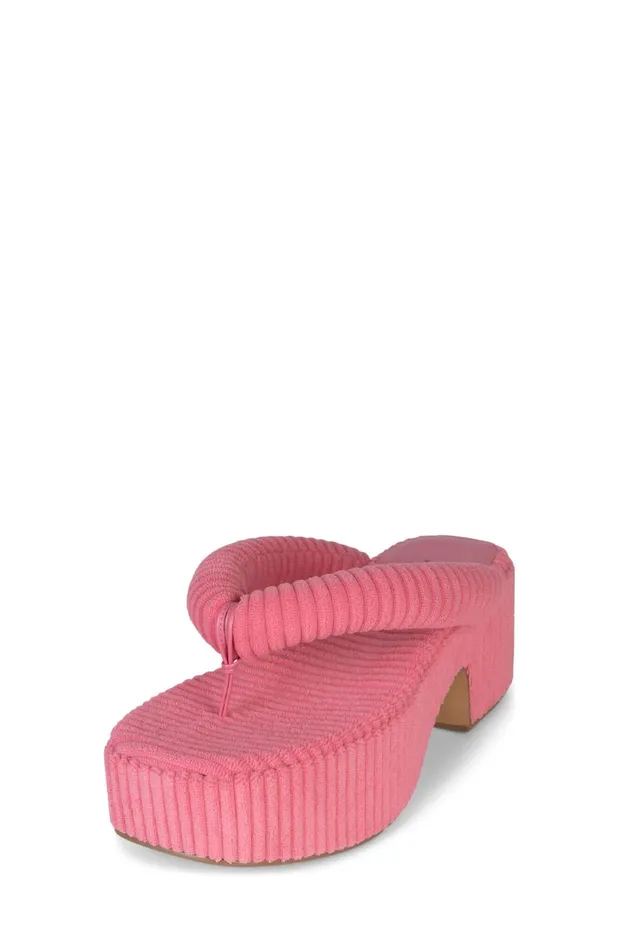 Women Sandal Jeffrey Campbell LUAU2 Pink Stripe Terrycloth