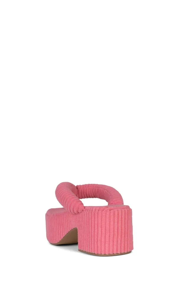 Women Sandal Jeffrey Campbell LUAU2 Pink Stripe Terrycloth
