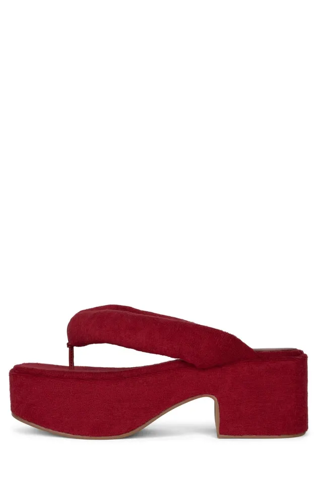 Women Sandal Jeffrey Campbell LUAU2 Pink Stripe Terrycloth