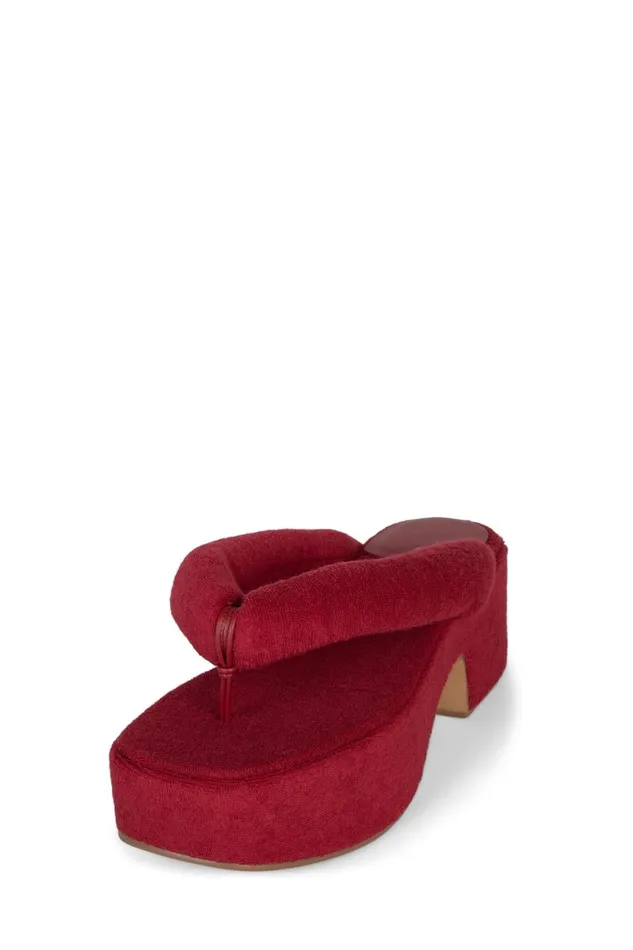 Women Sandal Jeffrey Campbell LUAU2 Pink Stripe Terrycloth