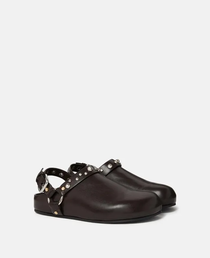 Women Sandals Stella McCartney Elyse Studded Clogs Midnight Black