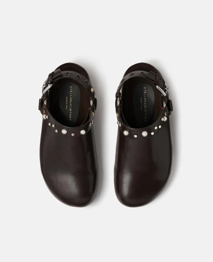 Women Sandals Stella McCartney Elyse Studded Clogs Midnight Black