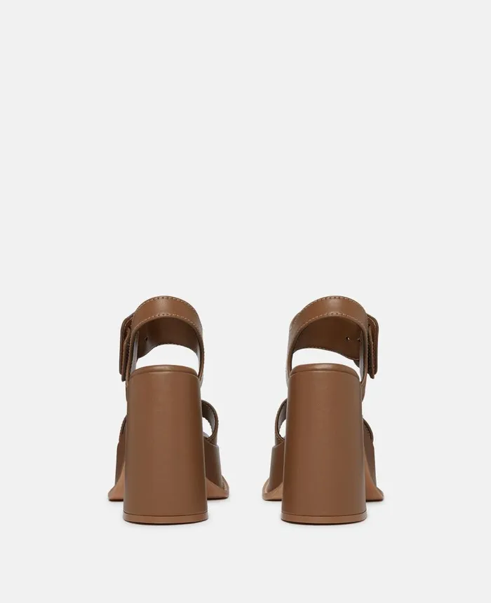 Women Sandals Stella McCartney Skyla Buckled Platform Sandals Hazelnut Brown