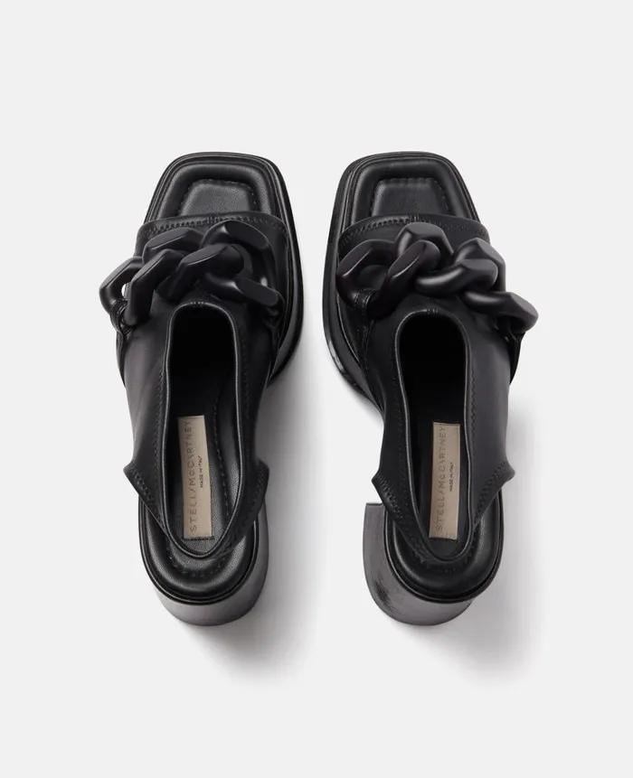 Women Sandals Stella McCartney Skyla Chain Platform Sandals Black
