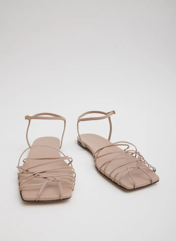Women Sandals Tibi Berneice Kidskin Sandal Nude