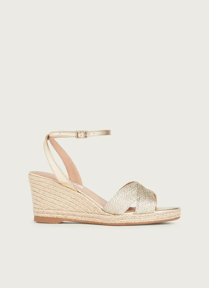 Women Santana Gold Rope Wedges Gold LKBennett Sandals