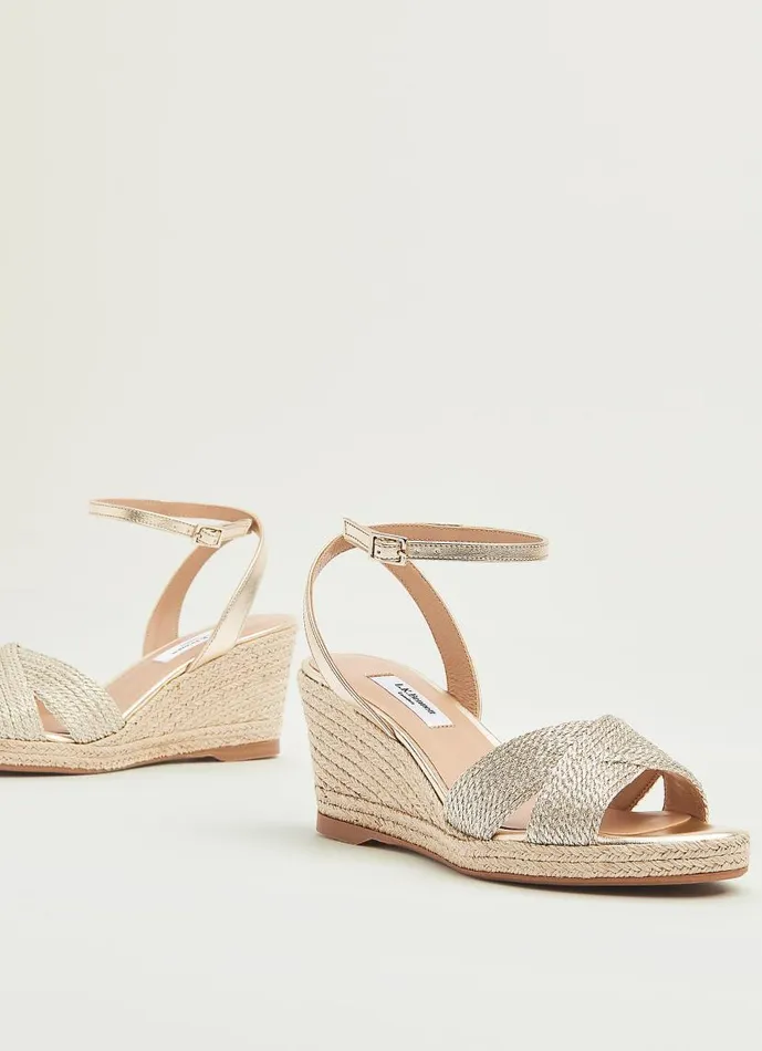 Women Santana Gold Rope Wedges Gold LKBennett Sandals Women Santana Gold Rope Wedges Gold LKBennett Sandals