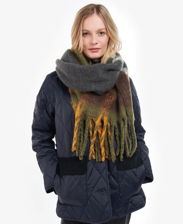 Women Scarves and Wraps Barbour Isla Tartan Boucle Scarf Classic