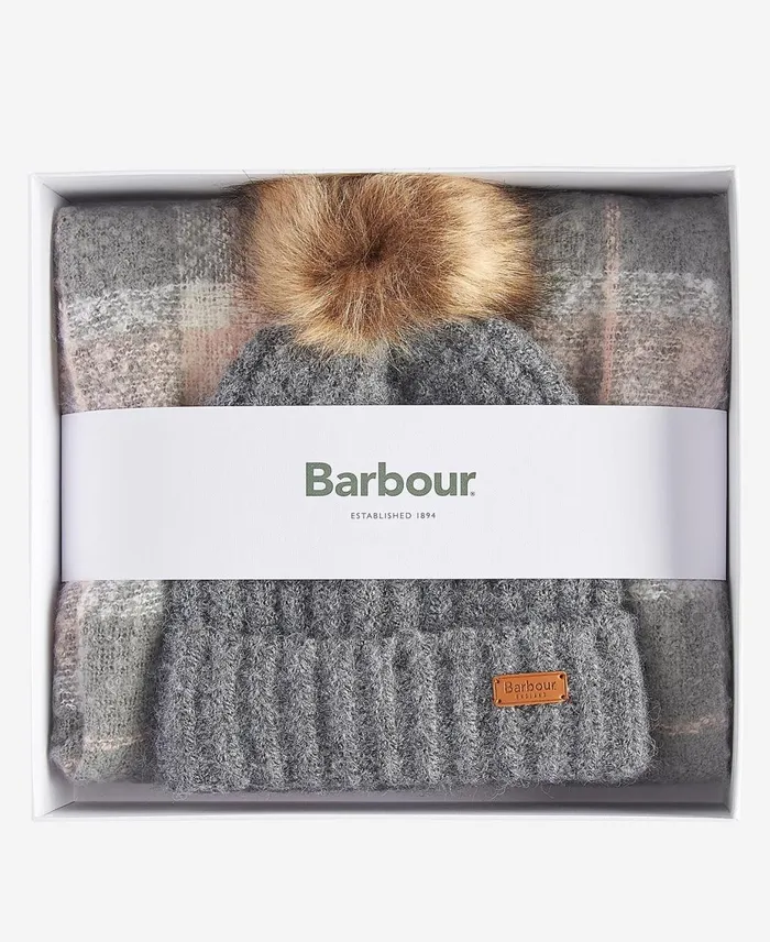 Women Scarves and Wraps Barbour Saltburn Beanie and Tartan Scarf Set Grey Rose Women Scarves and Wraps Barbour Saltburn Beanie and Tartan Scarf Set Grey Rose