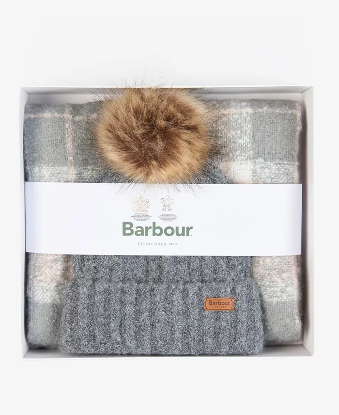 Women Scarves and Wraps Barbour Saltburn Beanie and Tartan Scarf Set Grey Rose Women Scarves and Wraps Barbour Saltburn Beanie and Tartan Scarf Set Grey Rose