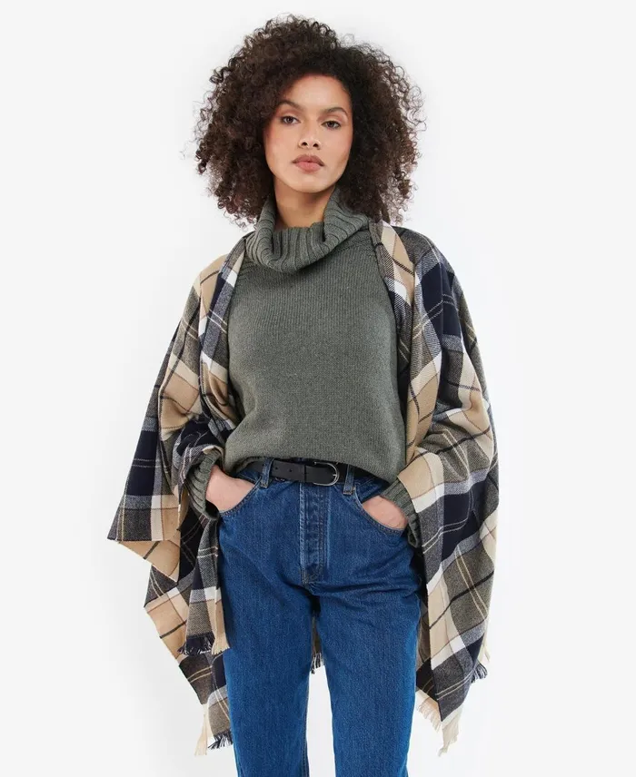 Women Scarves and Wraps Barbour Staffin Tartan Serape Classic Tartan