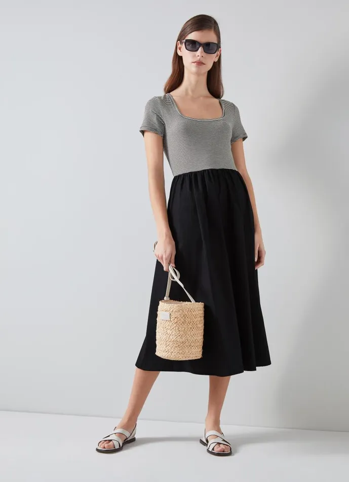 Women Serina Black Dress With LENZING ECOVERO Viscose Black White LKBennett Dresses Women Serina Black Dress With LENZING ECOVERO Viscose Black White LKBennett Dresses