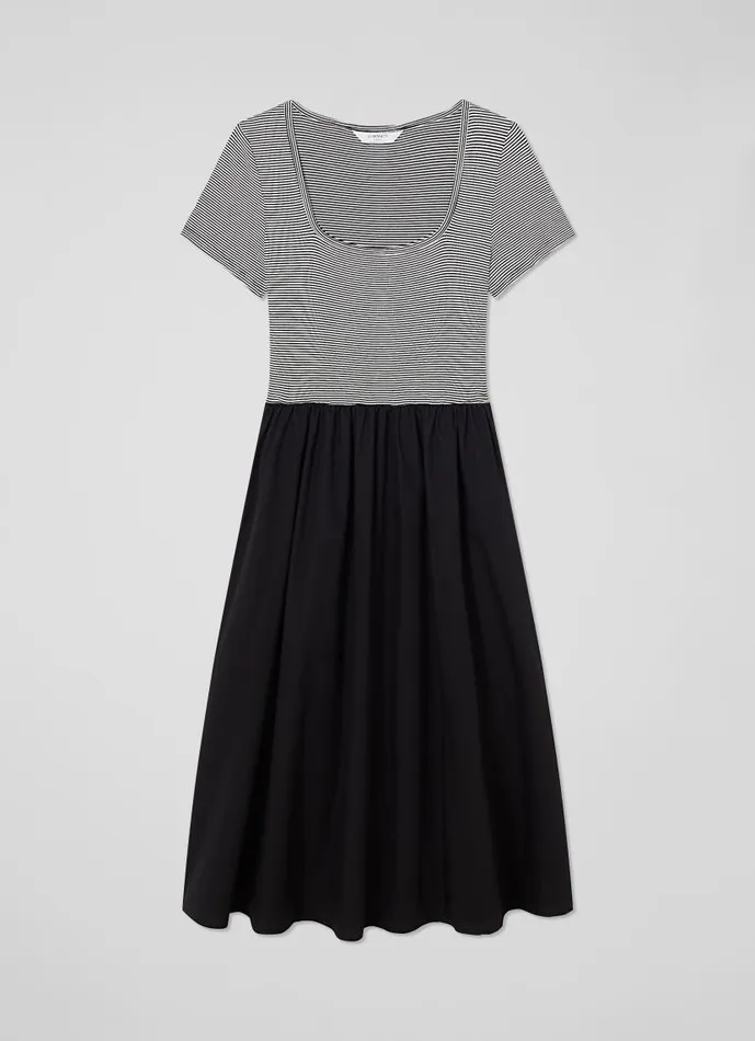 Women Serina Black Dress With LENZING ECOVERO Viscose Black White LKBennett Dresses
