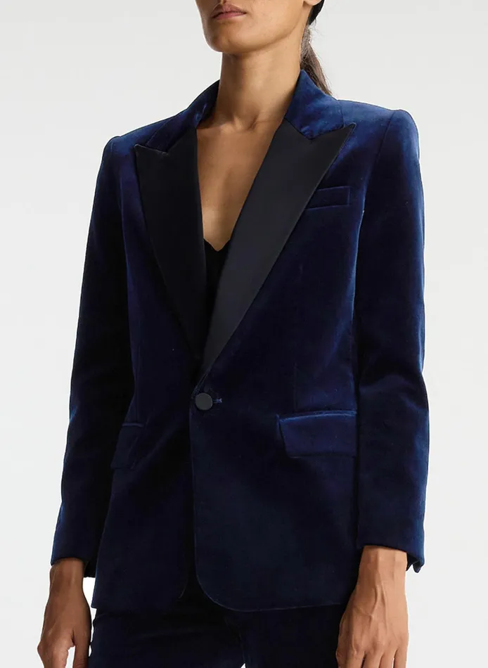 Women Sets ALC Davin Ii Velvet Tuxedo Jacket Navy