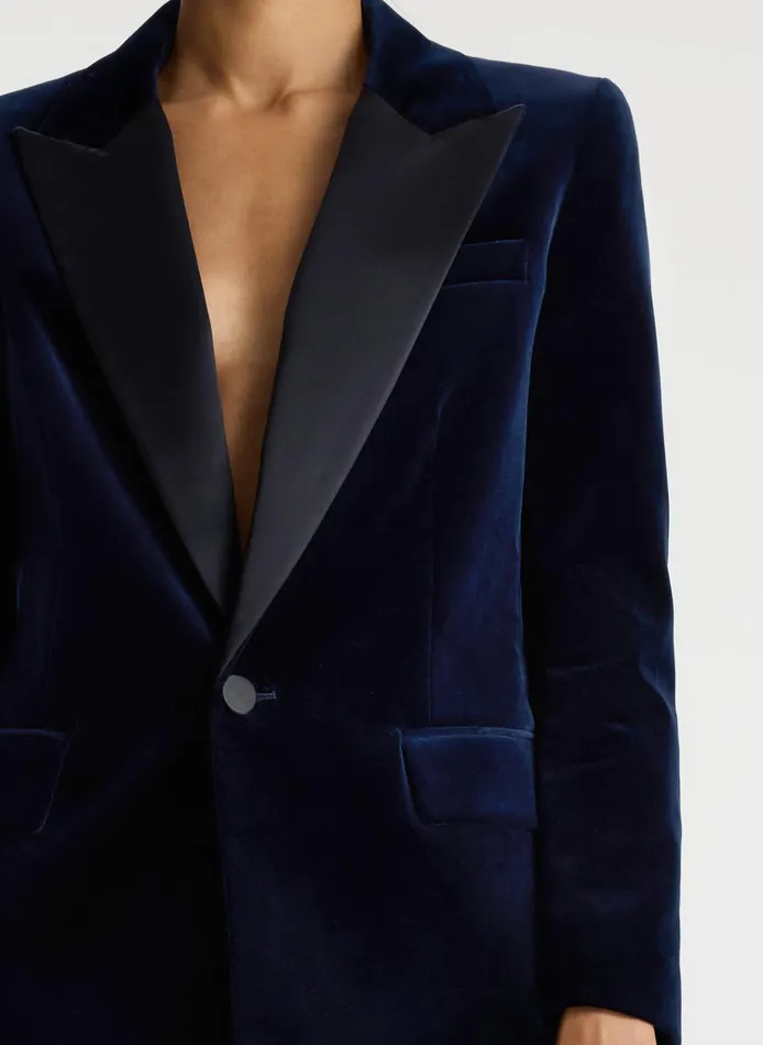 Women Sets ALC Davin Ii Velvet Tuxedo Jacket Navy
