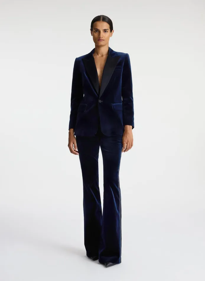 Women Sets ALC Davin Ii Velvet Tuxedo Jacket Navy