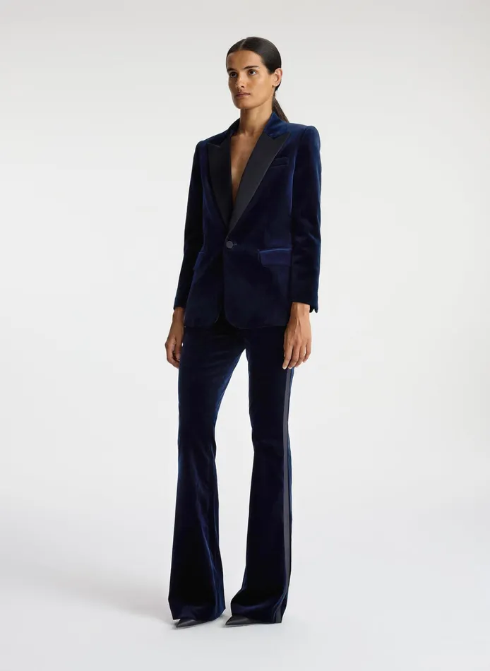 Women Sets ALC Davin Ii Velvet Tuxedo Jacket Navy