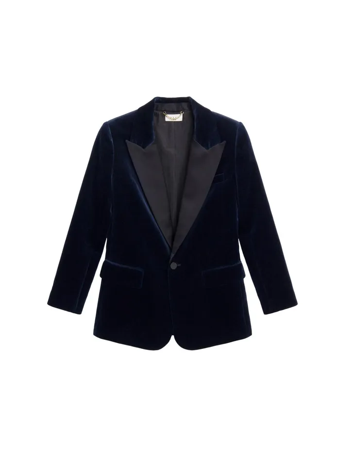 Women Sets ALC Davin Ii Velvet Tuxedo Jacket Navy