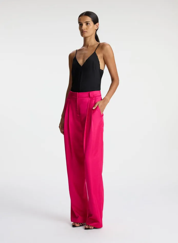 Women Sets ALC Fynn Structured Satin Pant Disco Pink