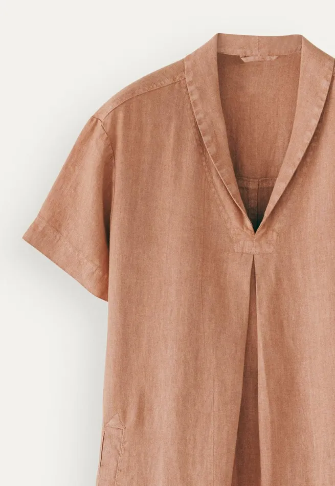 Women Shawlcollar Dress Terracotta Poetry Fashion Dresses and Skirts