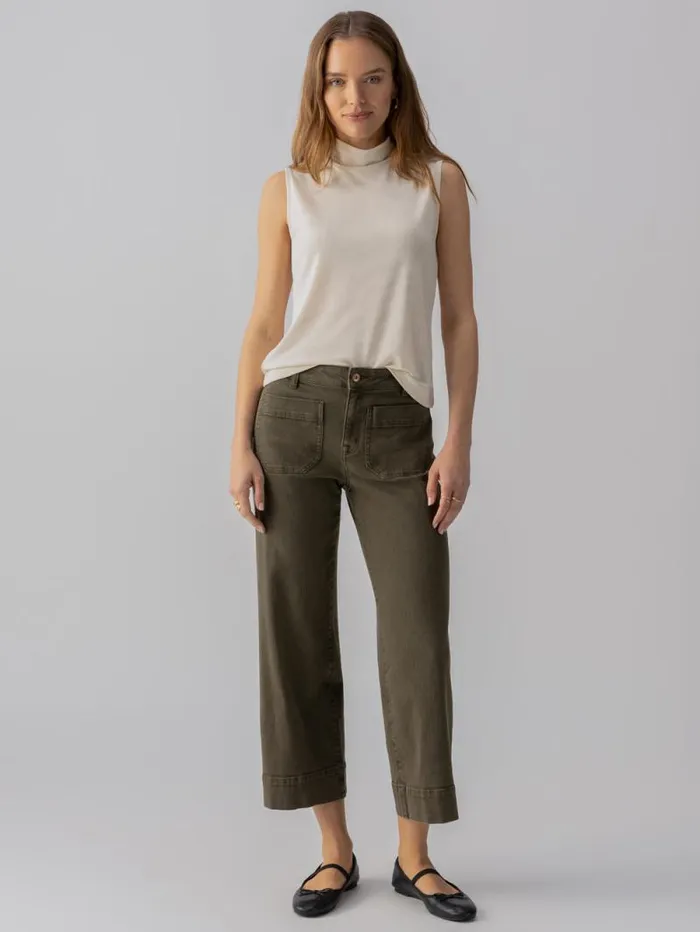 Women Shirred Neck Mesh Tank Birch Sanctuary Clothing Sweaters and Cardis