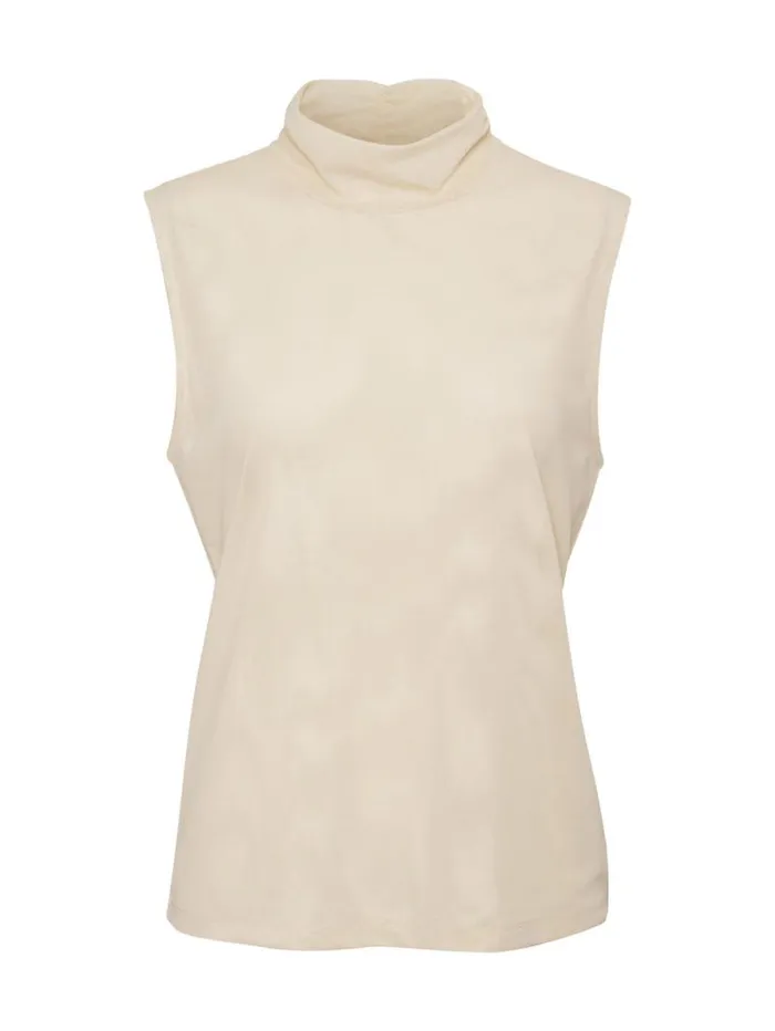 Women Shirred Neck Mesh Tank Birch Sanctuary Clothing Sweaters and Cardis