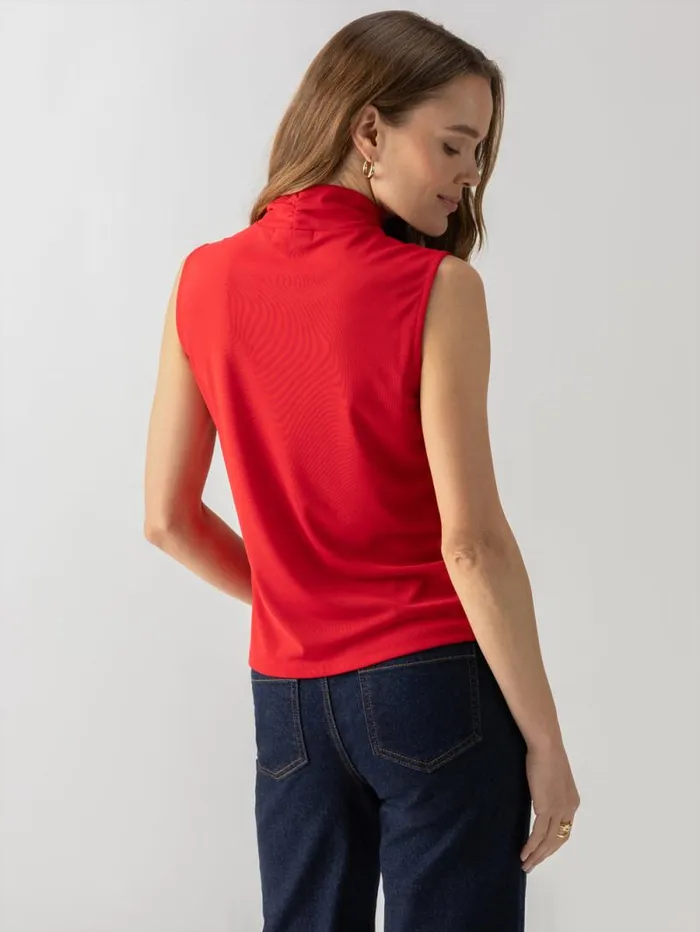 Women Shirred Neck Mesh Tank Cherry Red Sanctuary Clothing Tees and Tops Women Shirred Neck Mesh Tank Cherry Red Sanctuary Clothing Tees and Tops