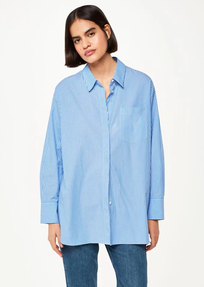 Women Shirts and Blouses Whistles Blue Stripe Oversized Shirt