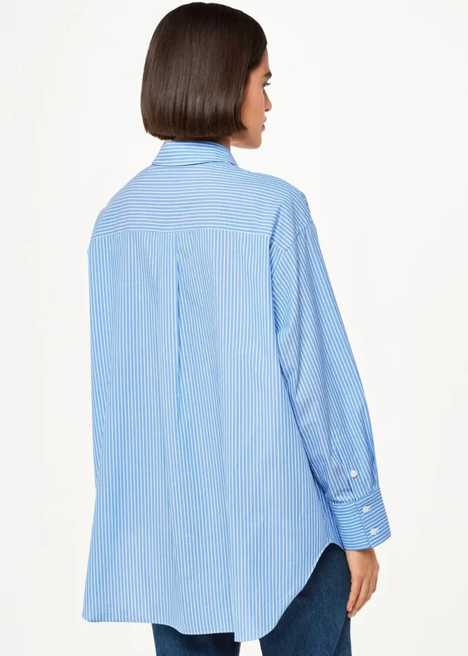 Women Shirts and Blouses Whistles Blue Stripe Oversized Shirt