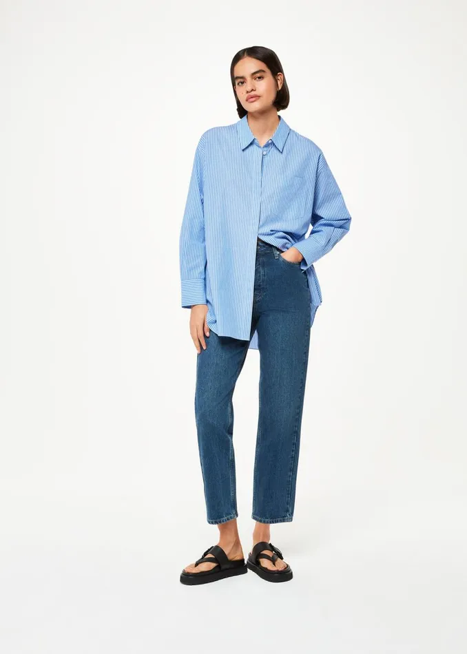Women Shirts and Blouses Whistles Blue Stripe Oversized Shirt