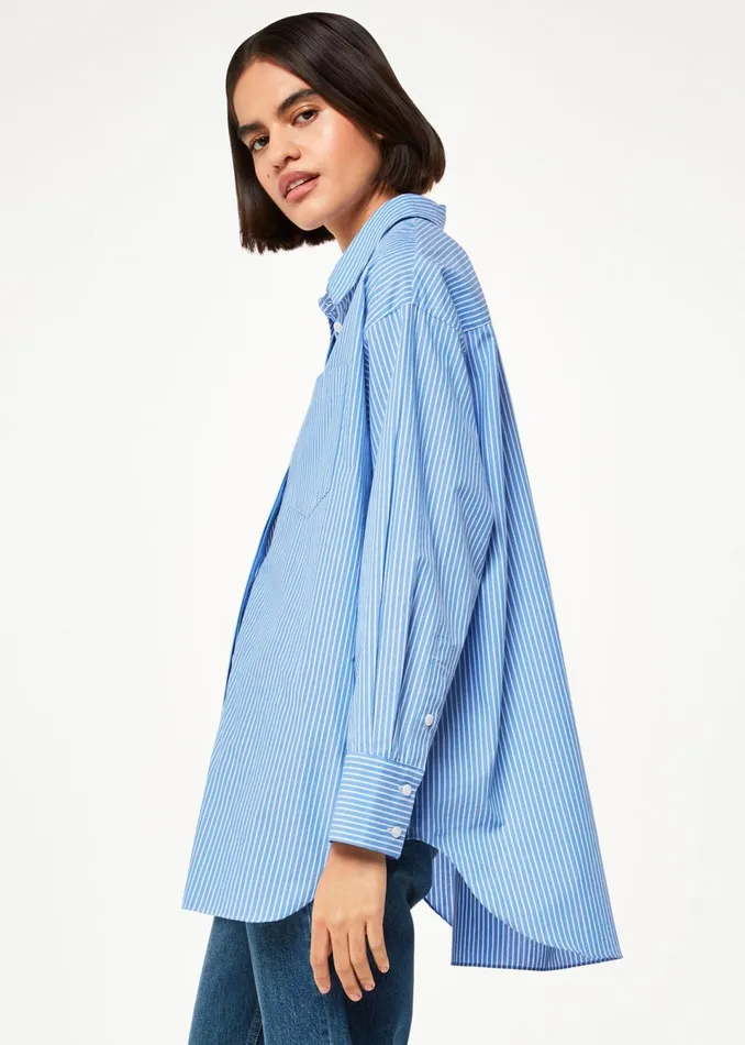 Women Shirts and Blouses Whistles Blue Stripe Oversized Shirt