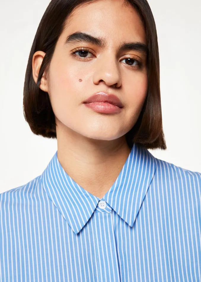 Women Shirts and Blouses Whistles Blue Stripe Oversized Shirt