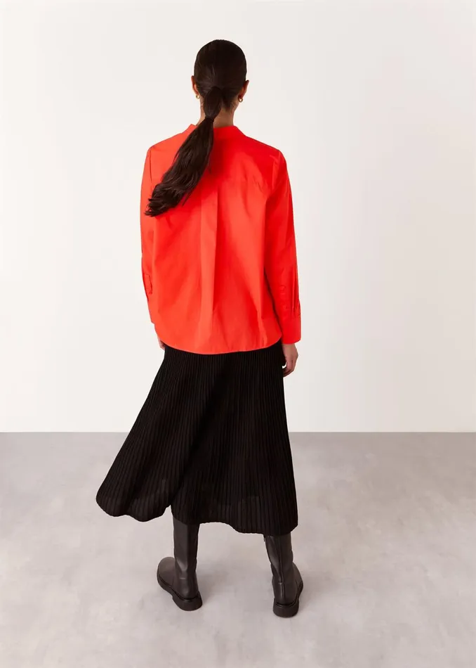 Women Shirts and Blouses Whistles Red Boxy Cotton Shirt