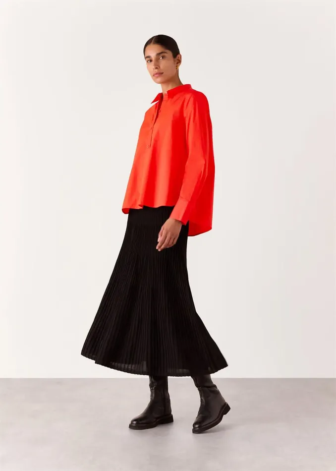 Women Shirts and Blouses Whistles Red Boxy Cotton Shirt