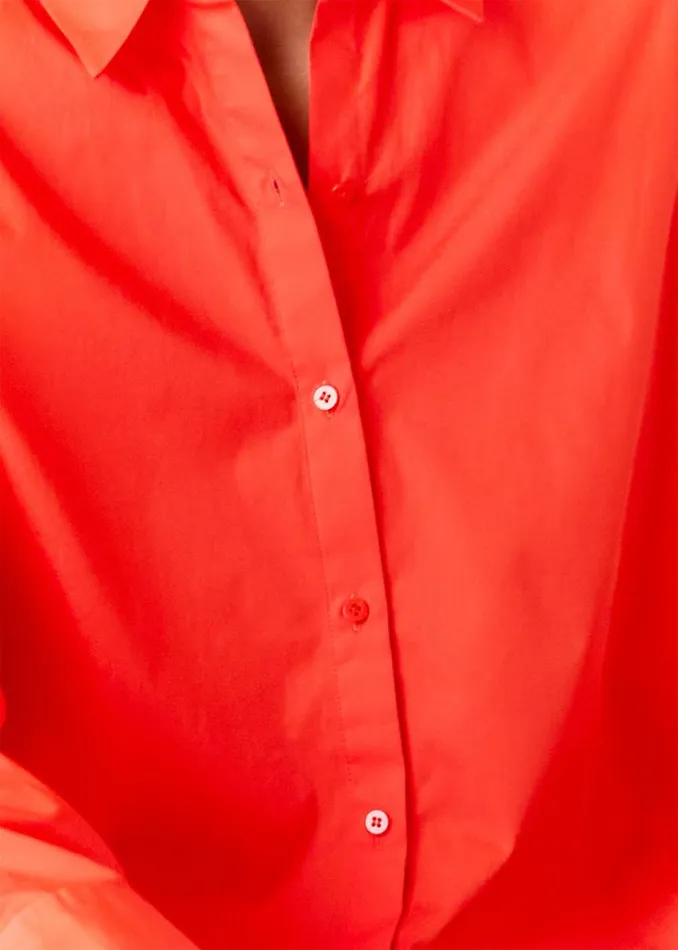 Women Shirts and Blouses Whistles Red Boxy Cotton Shirt