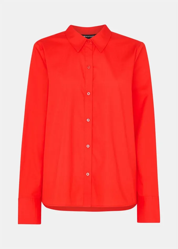 Women Shirts and Blouses Whistles Red Boxy Cotton Shirt