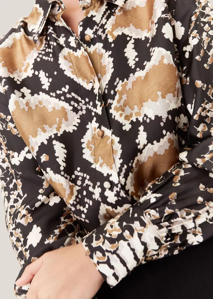 Women Shirts and Blouses Whistles Silk Snake Oversized Shirt